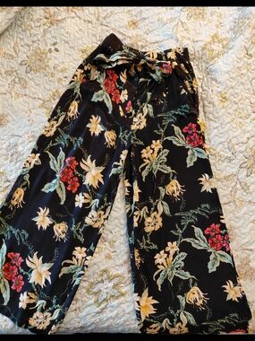 Wilfred Black Floral Wide Leg Pants